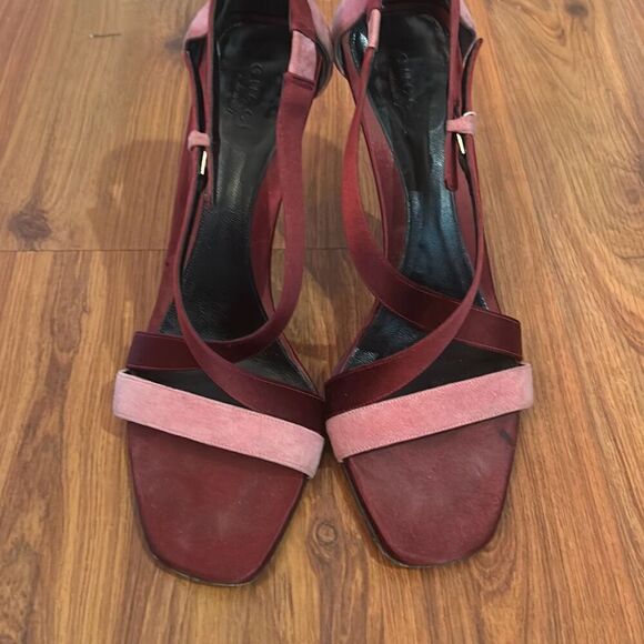 Gucci pink and burgundy stiletto heels handle size 7.5 - Picture 2 of 7